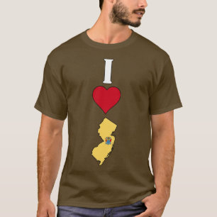 I Love New Jersey Vertical I Heart New Jersey Stat T-Shirt
