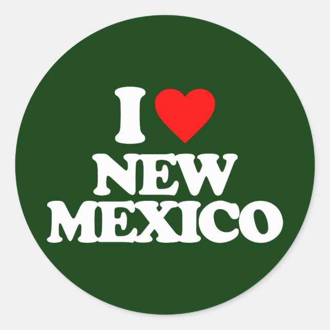 I LOVE NEW MEXICO CLASSIC ROUND STICKER (Front)