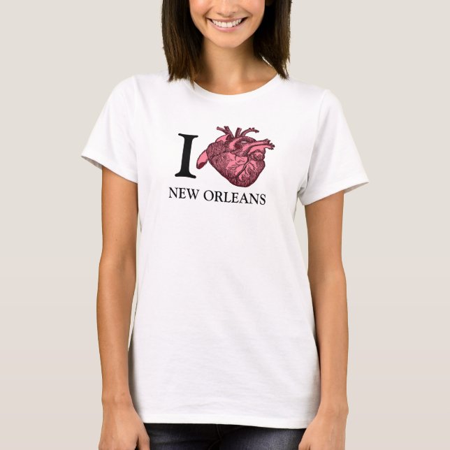 I Love New Orleans anatomically correct heart tee (Front)