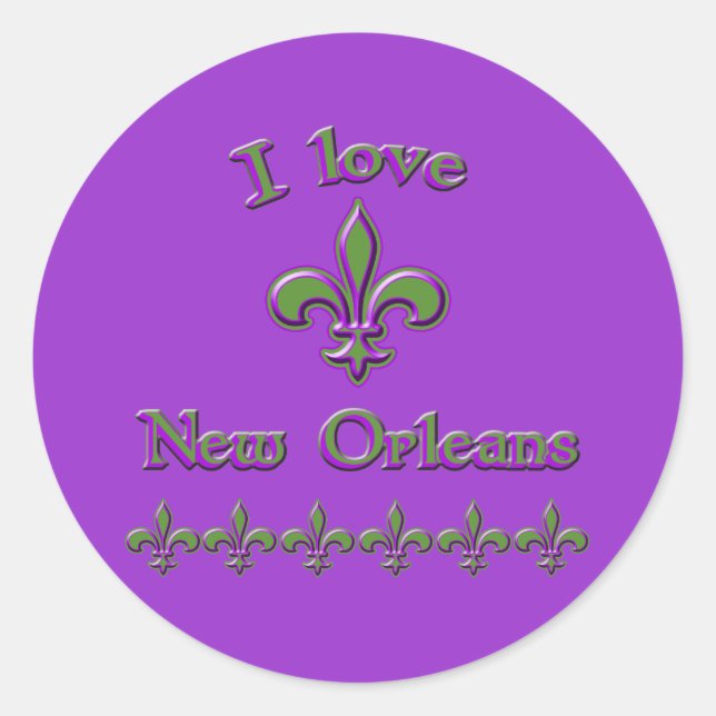 I Love New Orleans T shirts, Mugs, Buttons Classic Round Sticker (Front)