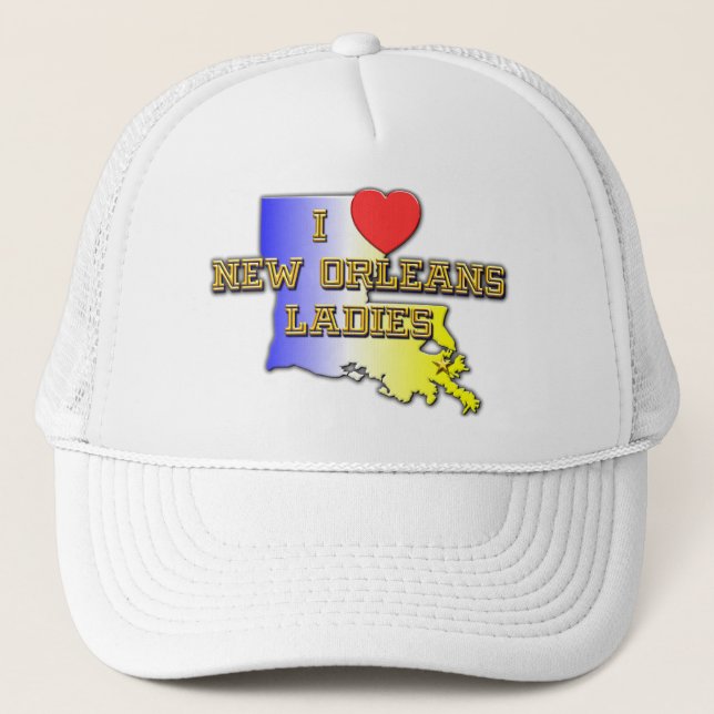 I Love New Orlelans Ladies Trucker Hat (Front)