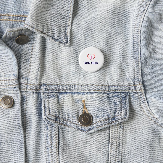 I Love New York 1 Inch Round Button (In Situ)