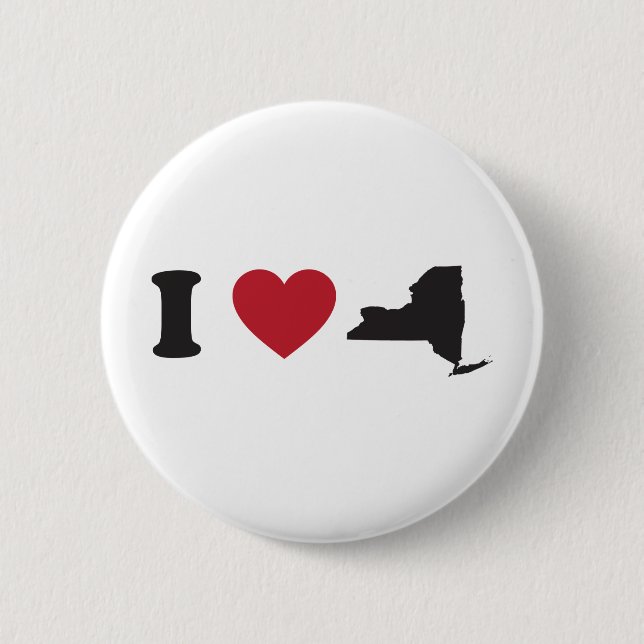 I Love New York 2 Inch Round Button (Front)