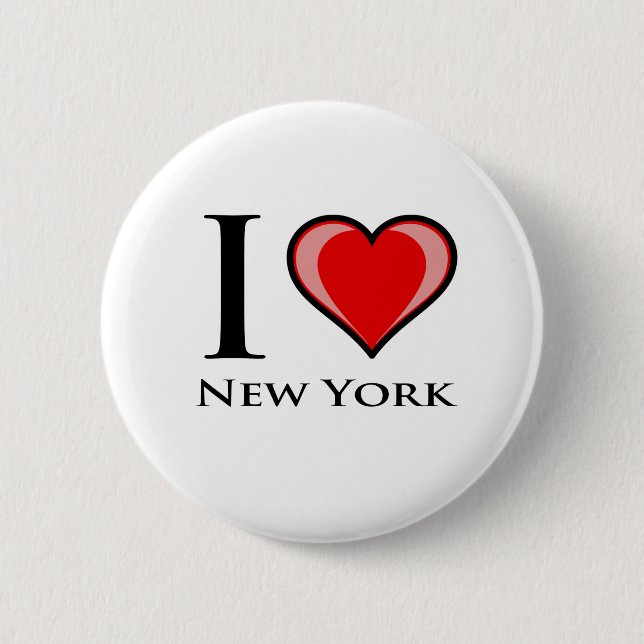 I Love New York 2 Inch Round Button (Front)