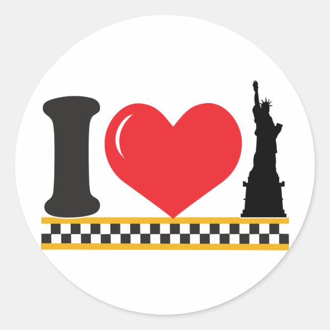 I Love New York Classic Round Sticker (Front)