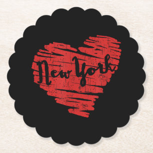 I Love New York Heart NY Paper Coaster