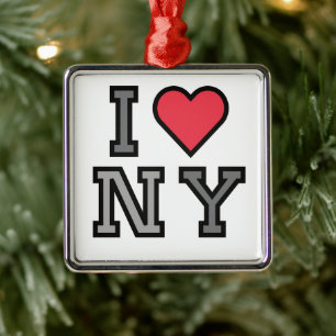 I Love New York - Ornament White Red & Grey