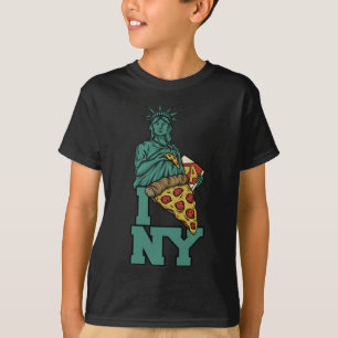 I Love New York Pizza Statue Of Liberty USA Americ T-Shirt