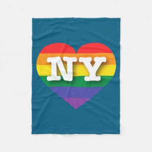 I Love New York Rainbow Heart _1  Fleece Blanket