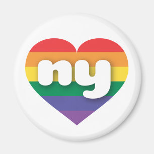 I Love New York Rainbow Heart Magnet