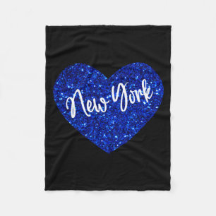 I Love New York Usa Heart Fleece Blanket