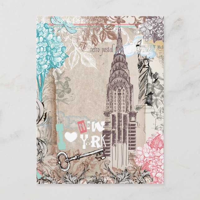 I Love New York Vintage Postcard (Front)