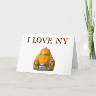 I Love New York Yellow Chequered Taxi Cab Card