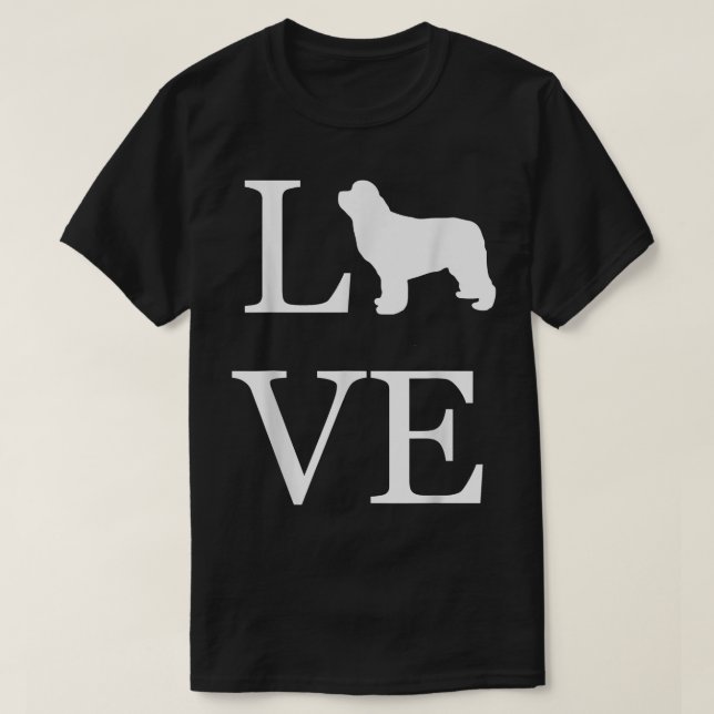 I Love Newfoundland Newfie Dog Lover White Graphic T-Shirt (Design Front)