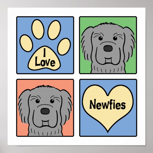 I Love Newfoundlands Poster (Front)