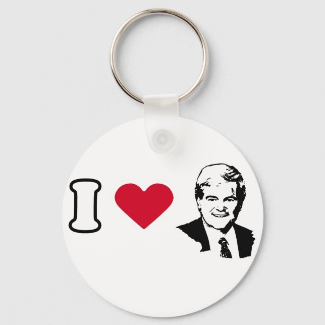 I Love Newt Gingrich Keychain (Front)