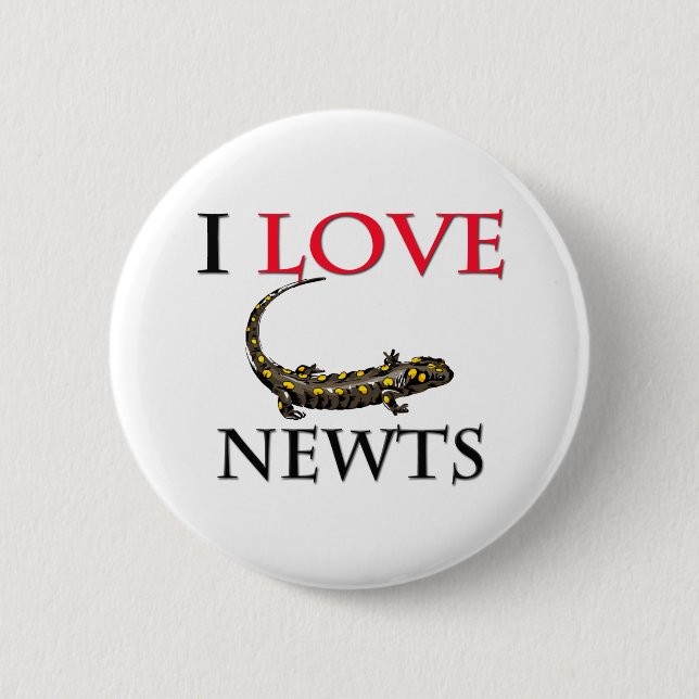 I Love Newts 2 Inch Round Button (Front)