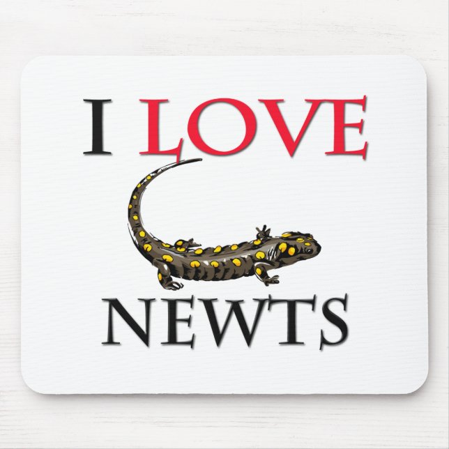 I Love Newts Mouse Pad (Front)