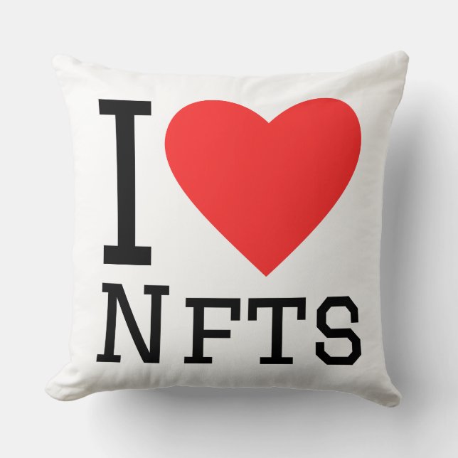 I love nfts throw pillow (Front)