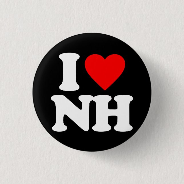I LOVE NH 1 INCH ROUND BUTTON (Front)