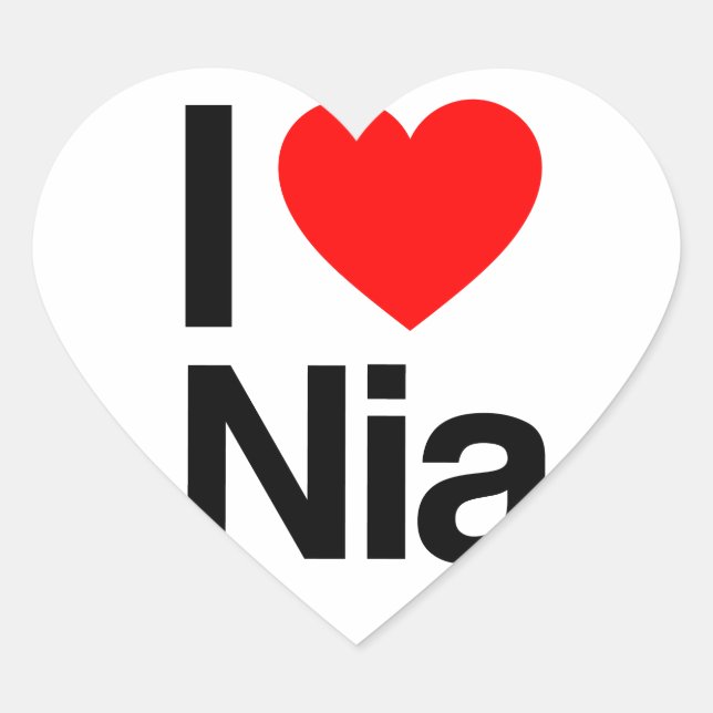i love nia heart sticker (Front)