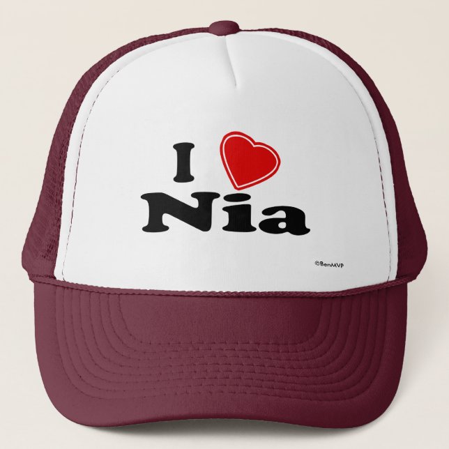 I Love Nia Trucker Hat (Front)