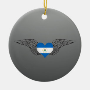 I Love Nicaragua -wings Ceramic Ornament