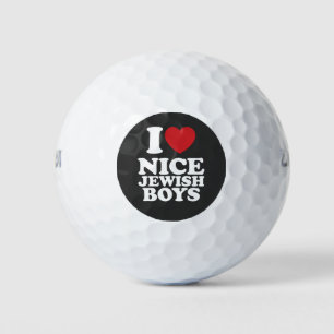 I Love Nice Jewish Boys I Heart Groovy Retro Golf Balls