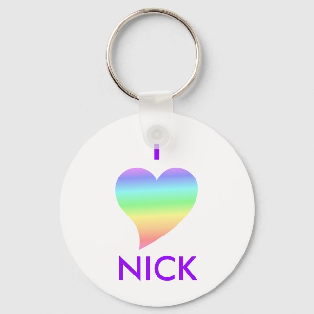 I Love Nick Keychain (Front)