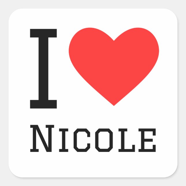 I love nicole square sticker (Front)