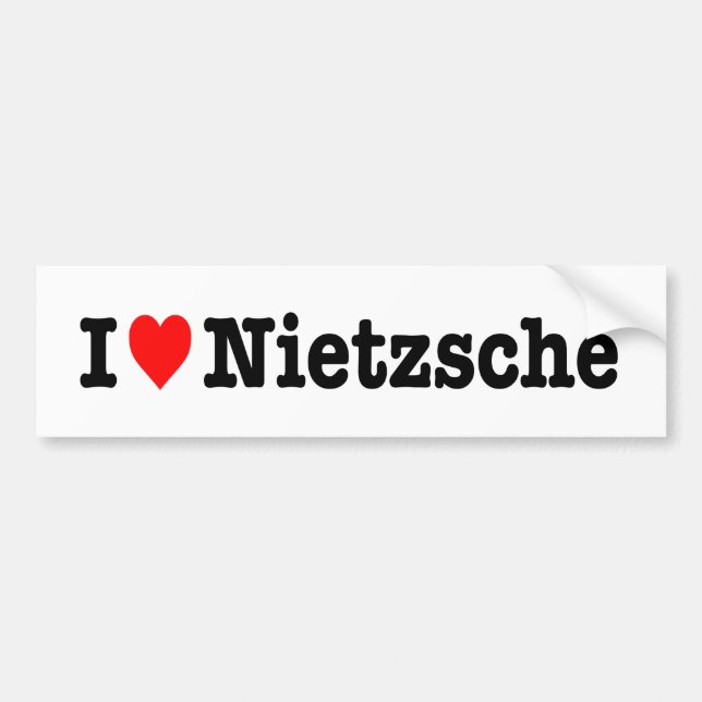 "I LOVE NIETZSCHE" BUMPER STICKER (Front)