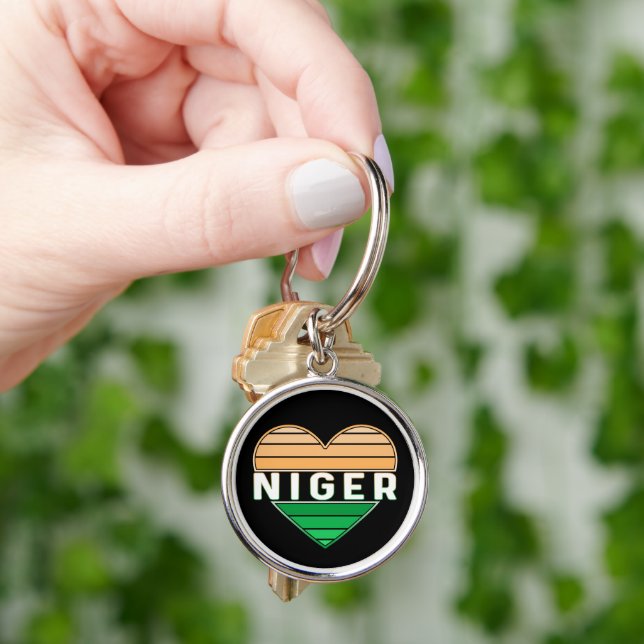 I Love Niger, Nigerien Heart Keychain (Hand)