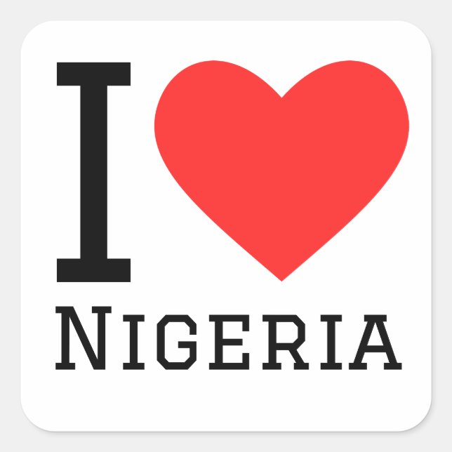 I love Nigeria  Square Sticker (Front)