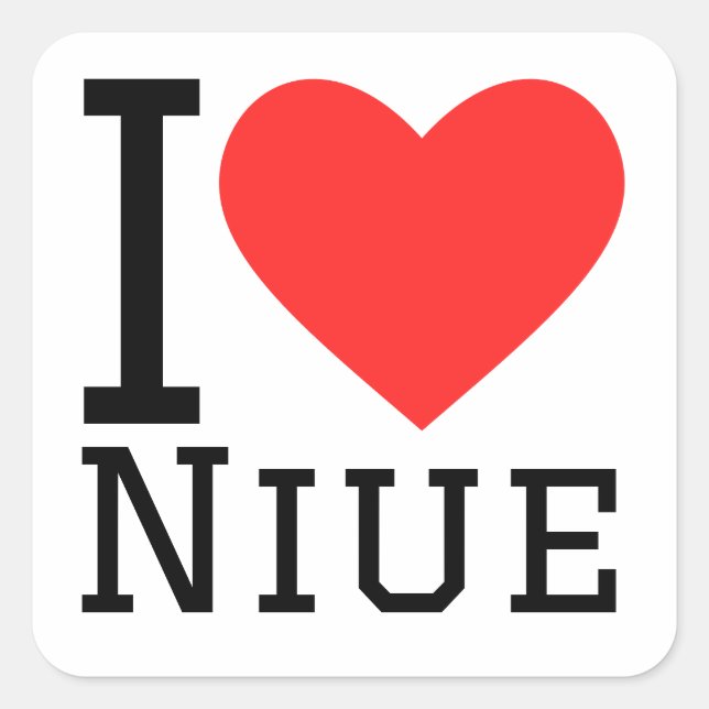 I love niue square sticker (Front)