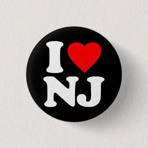 I LOVE NJ 1 INCH ROUND BUTTON