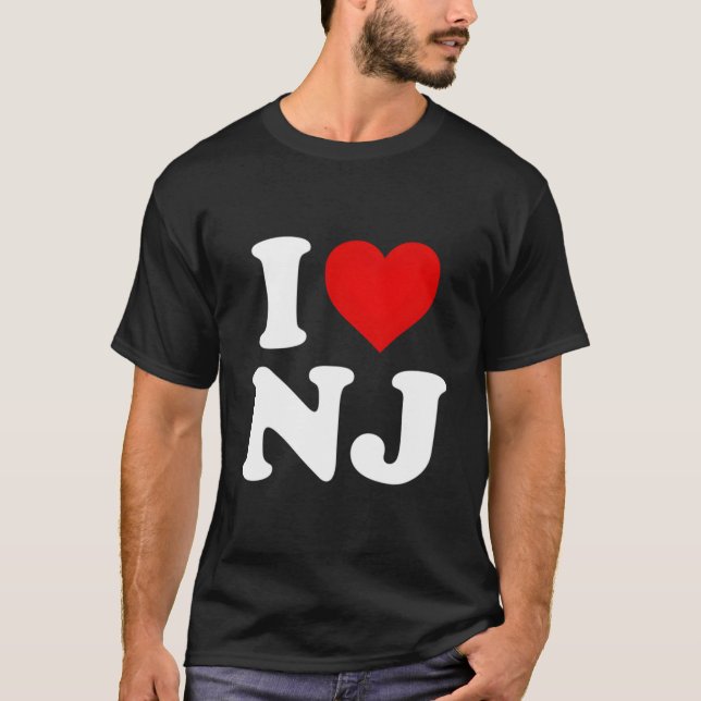 I Love Nj He New Jersey T-Shirt (Front)