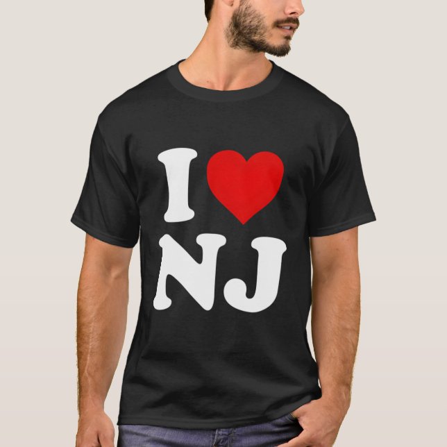 I Love Nj Heart New Jersey T-Shirt (Front)