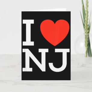 I Love Nj - Heart T Shirt For New Jersey Lovers  Card