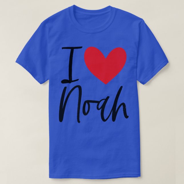 I Love Noah Name Heart Personalized Men Guy BFF Fr T-Shirt (Design Front)