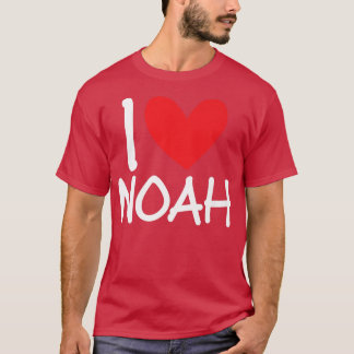 I Love Noah Name Personalized Men Guy BFF Friend H T-Shirt