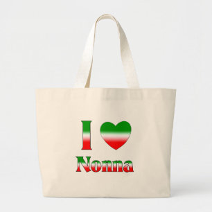 I Love Nonna (Italian Grandmother) Large Tote Bag