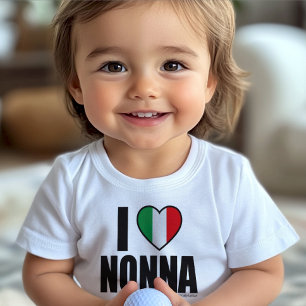 I LOVE NONNA personalized Cute white  Baby T-Shirt