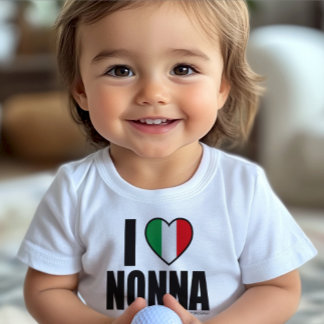 I LOVE NONNA personalized Cute white  Baby T-Shirt