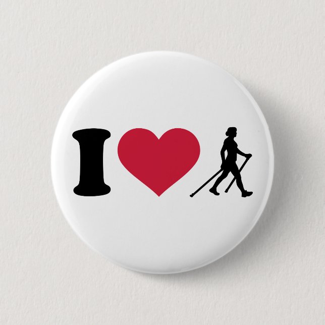 I love nordic walking 2 inch round button (Front)