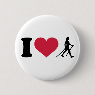 I love nordic walking 2 inch round button