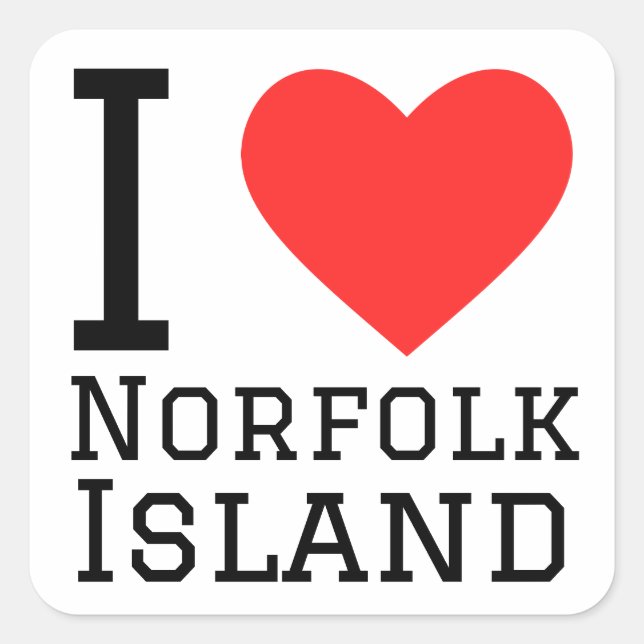 I love Norfolk Island  Square Sticker (Front)