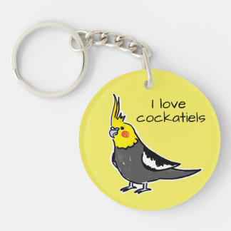 I Love Normal Grey Cockatiels Keychain