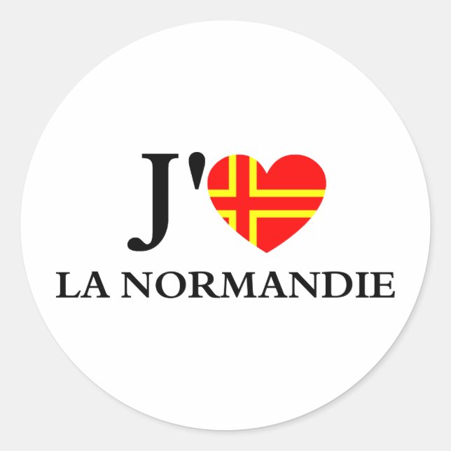 I love Normandy Classic Round Sticker (Front)