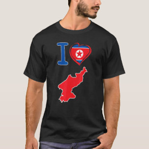 I love North Korea Korean flag in the shape of a h T-Shirt