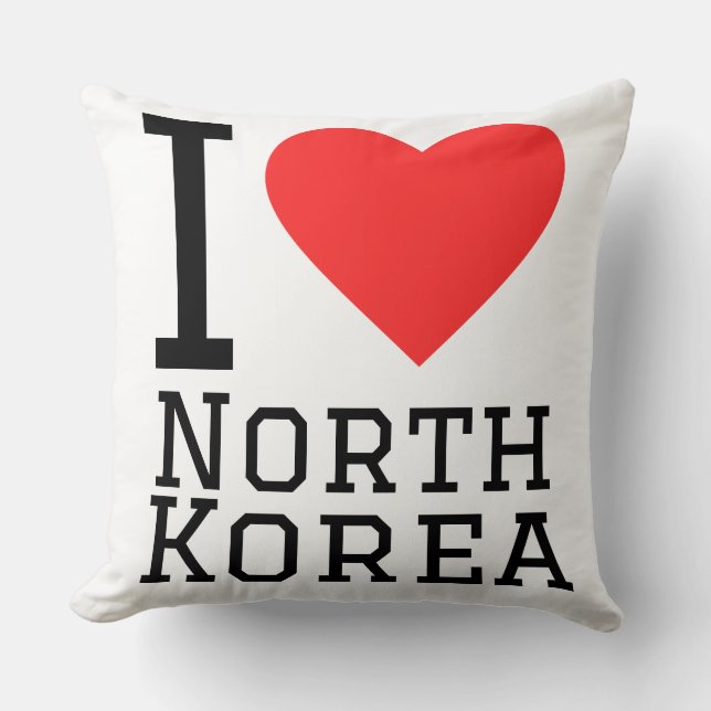 I love North Korea   Throw Pillow (Front)